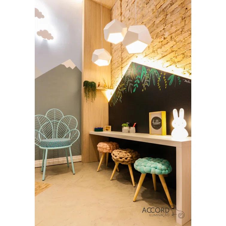 American Walnut Geometric LED Pendant Light