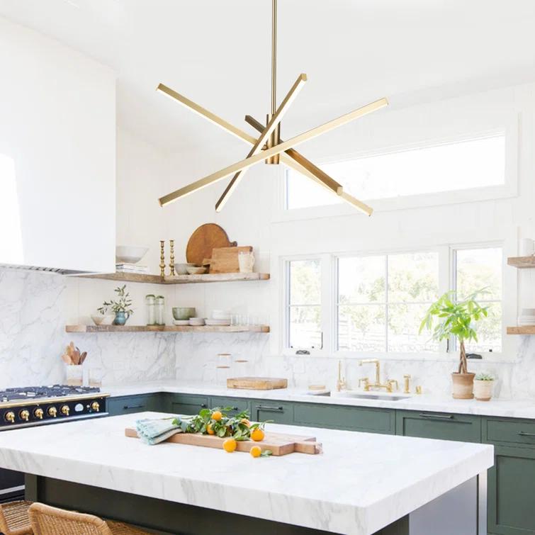 Wade Logan® Athiran Aluminum Dimmable LED Modern Linear Chandelier