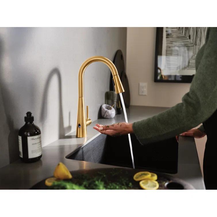 Moen Sleek MotionSense Wave Single Handle Pulldown Kitchen Faucet with Power Clean Technology