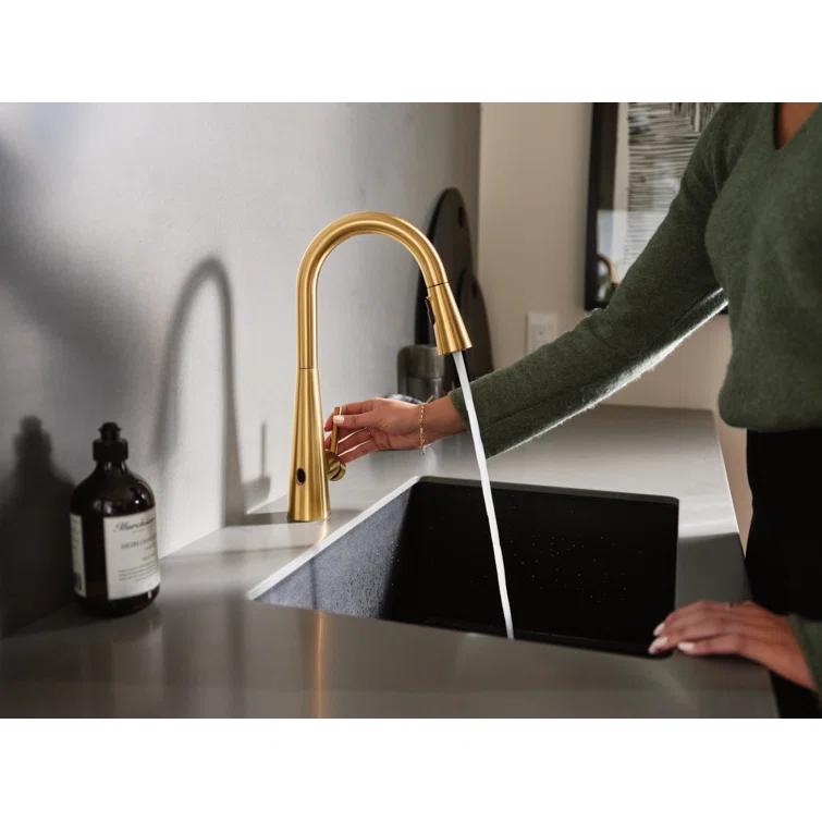 Moen Sleek MotionSense Wave Single Handle Pulldown Kitchen Faucet with Power Clean Technology