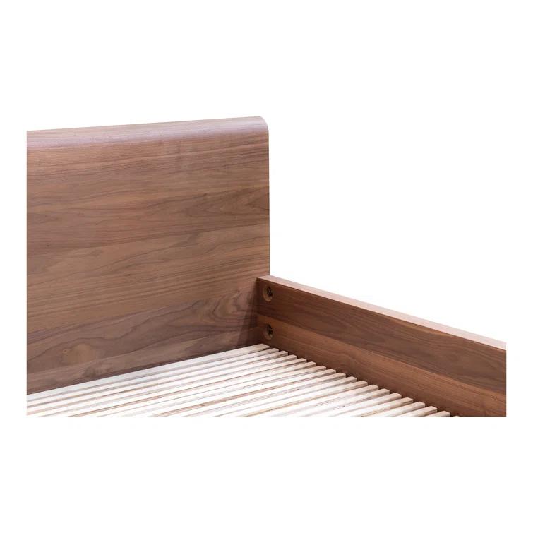 Rina Curved Oak Pedestal Bed