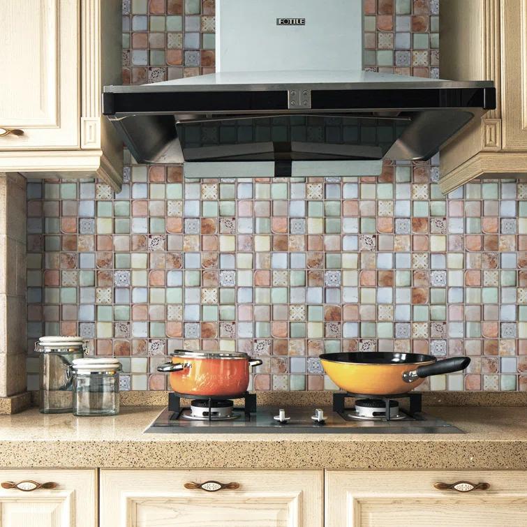 Supreme Tile Classic Roman 11.82 in. x 11.82 in. Squares Glossy Glass Mosaic Tile