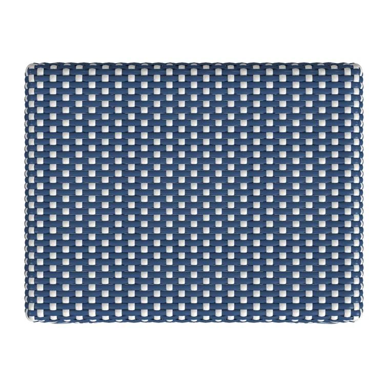 Butler Specialty Company Robias Rectangular Rattan 30" Bar Stool - Blue & White