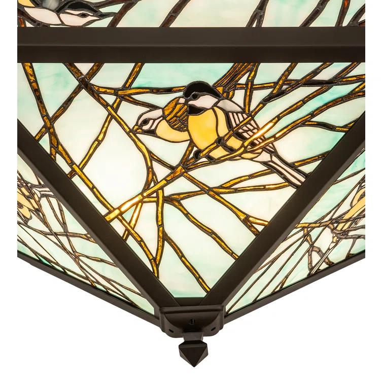 Meyda Lighting Rustic Lodge Glass Flush Mount