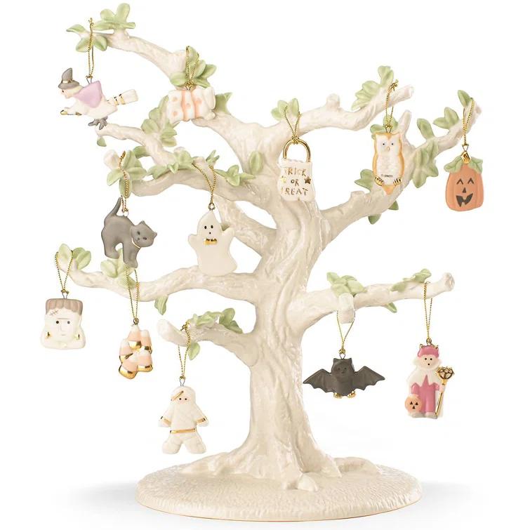 Lenox ORNAMENT TREES 13 Piece Trick or Treat Ornament and Tree Set