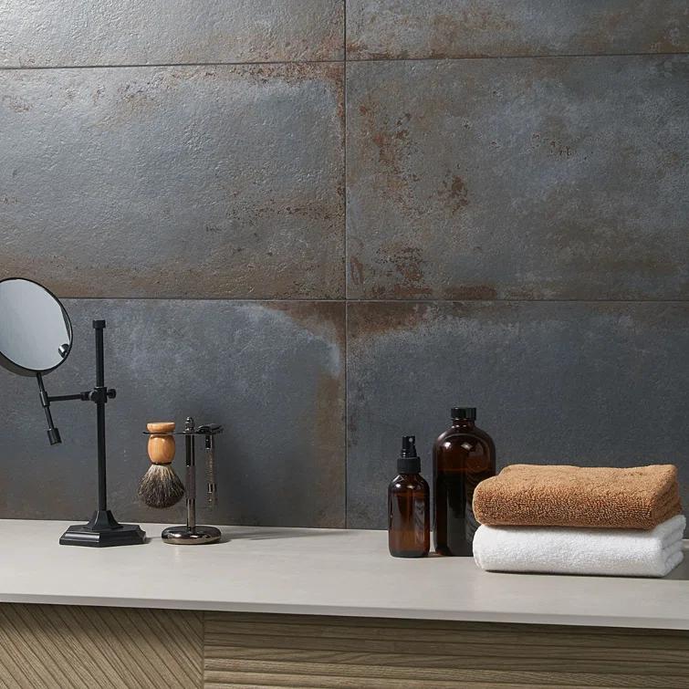 Angela Harris Fuller 12" x 24" Matte Cement Look Porcelain Wall & Floor Tile (11.62 Sq. Ft. / Case)