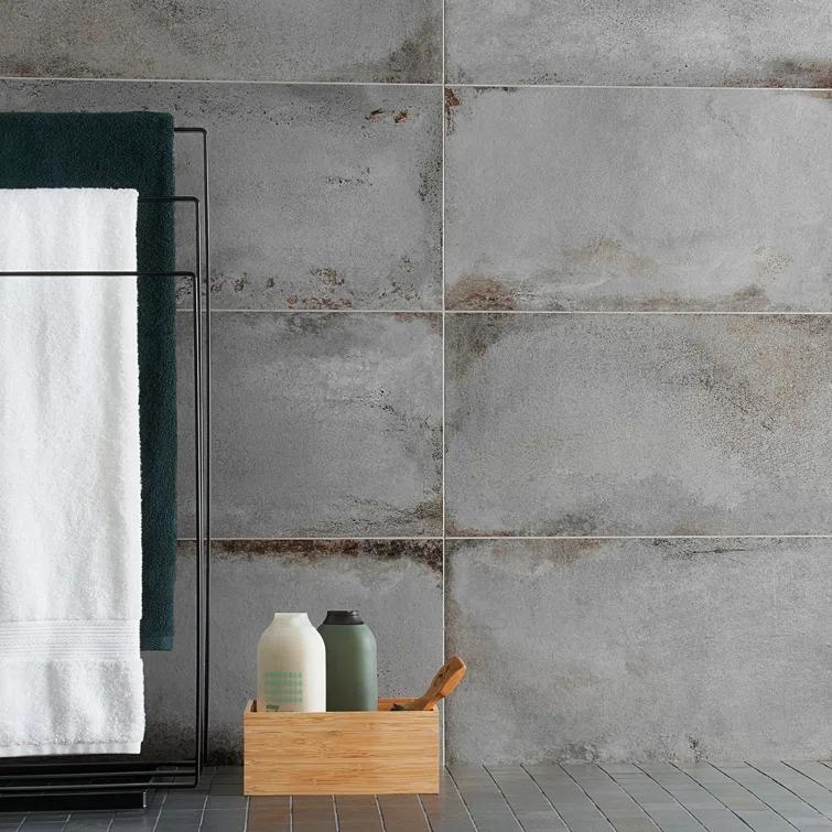 Large Format 12" x 24" Matte Cement Look Porcelain Wall & Floor Tile (11.62 Sq. Ft. / Case)