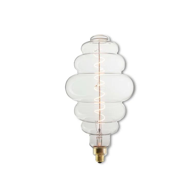 Oversized Bee Hive Clear LED Edison Bulb, 60 Watt Equivalent, E26 Dimmable 2200K