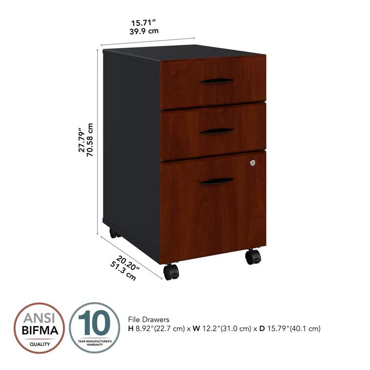 Series A 16'' Wide 3 -Drawer Mobile File Cabinet