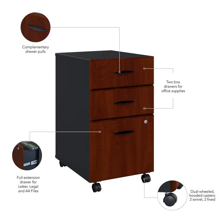 Series A 16'' Wide 3 -Drawer Mobile File Cabinet