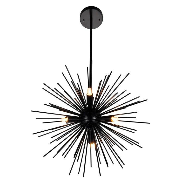 6 - Light Dimmable Sputnik Modern Linear Chandelier