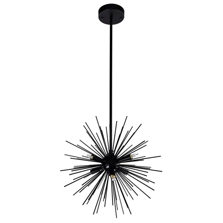6 - Light Dimmable Sputnik Modern Linear Chandelier