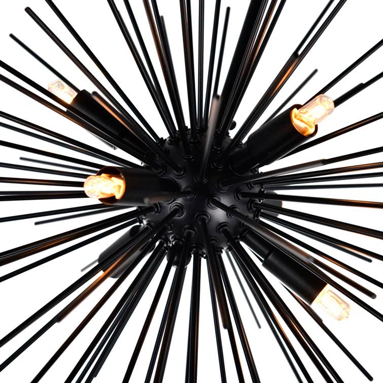 6 - Light Dimmable Sputnik Modern Linear Chandelier