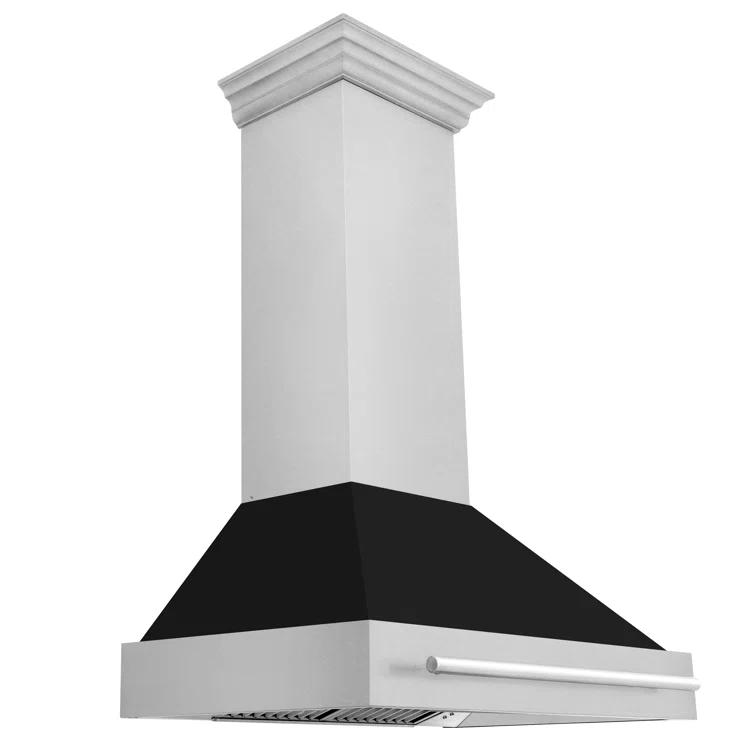 ZLINE ZLINE 36 in. Designer Series Satin Stainless Steel Convertible Vent Wall Mount Range Hood 8KBS-36