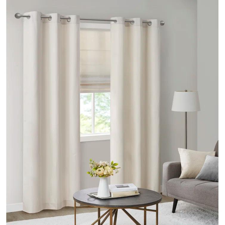 Galen Basketweave Cordless Room Darkening Single Roman Shade