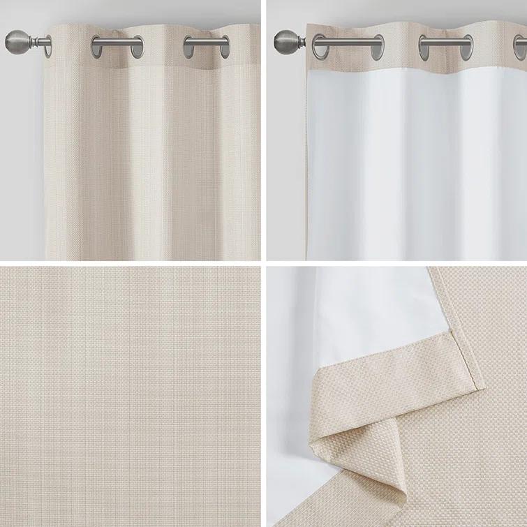 Madison Park Galen Basketweave Room Darkening Curtain Panel Pair (Set of 2)