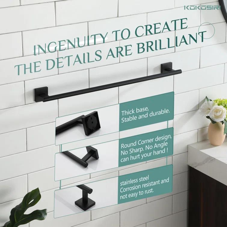 24" Bathroom Towel Bar Wall Mounted