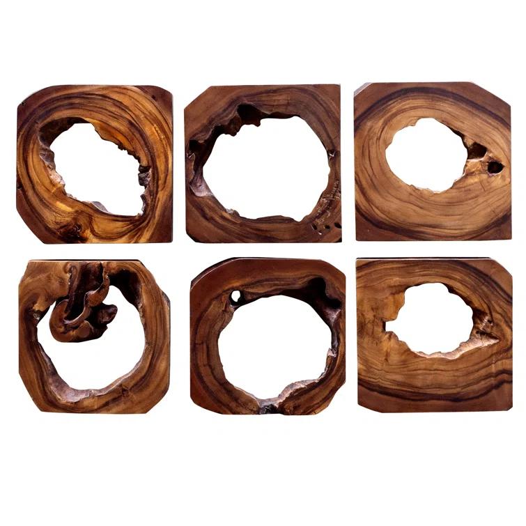 Uttermost Adlai 12" Wide Natural Wood Wall Art Designs - Set of 6