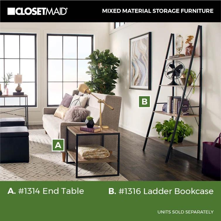 ClosetMaid Industrial 4-Tier Ladder Bookcase