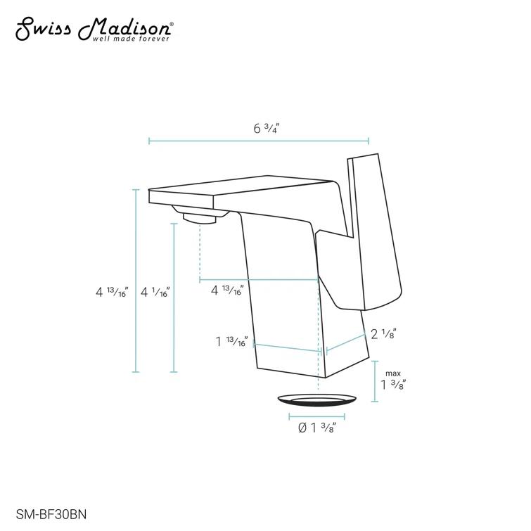 Carre Single Hole, Single-Handle, Bathroom Faucet