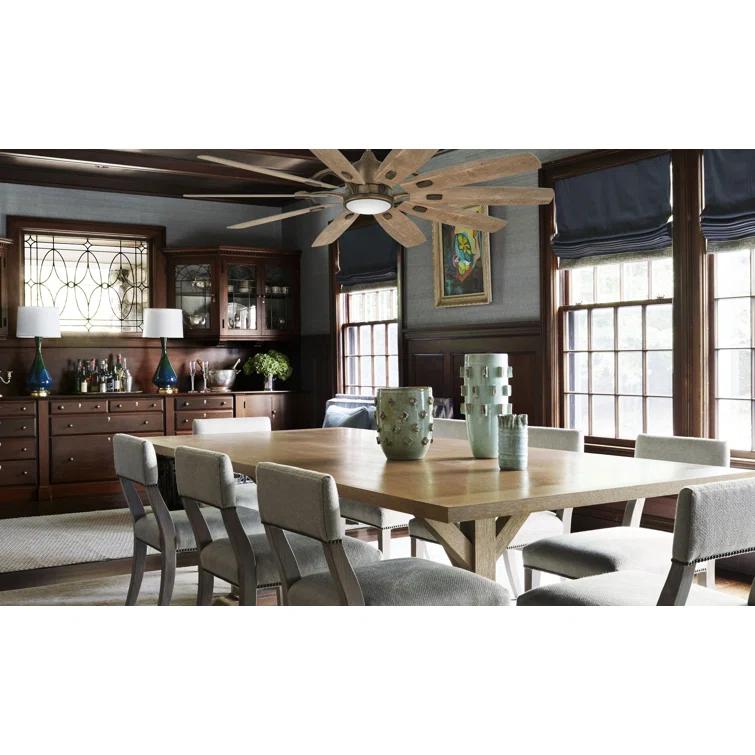 65" Barn 10 - Blade LED Smart Standard Ceiling Fan with Remote Control and Light Kit Included