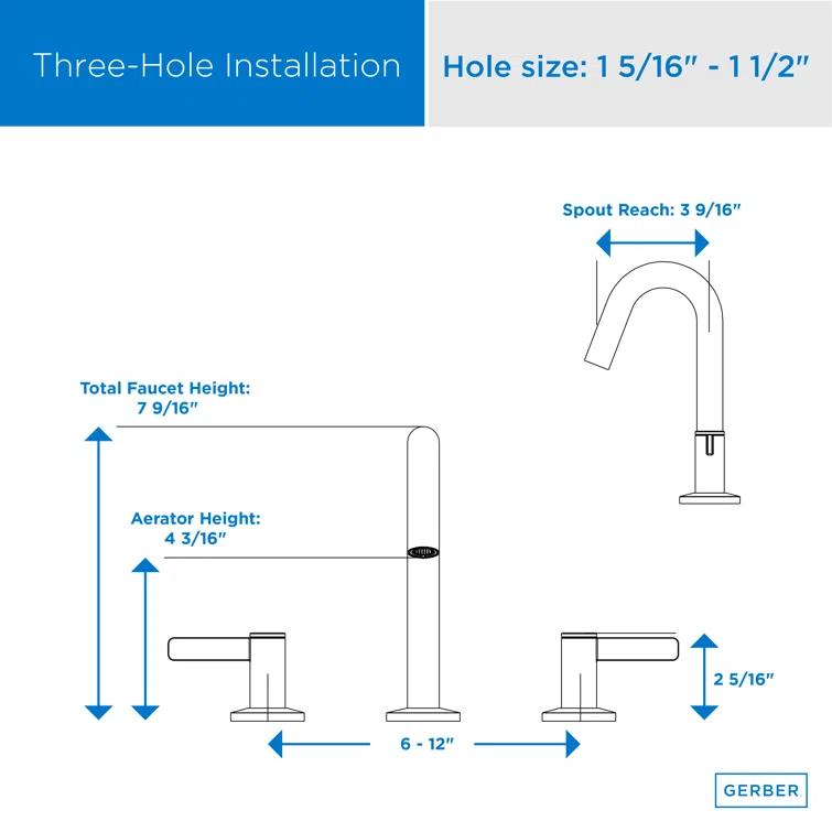 Amalfi Widespread Bathroom Faucet with Drain Assembly