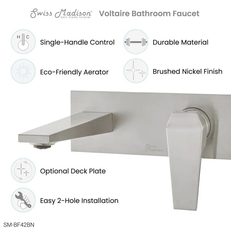 Voltaire Single-Handle, Wall-Mount, Bathroom Faucet