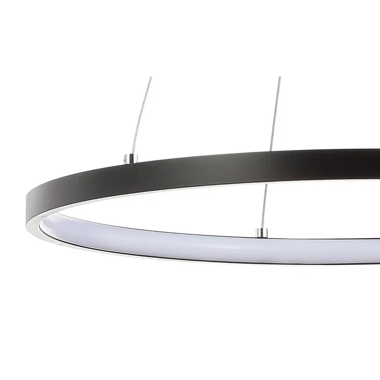 Bradley 15.7" Round Integrated LED Metal Pendant, Matte Black