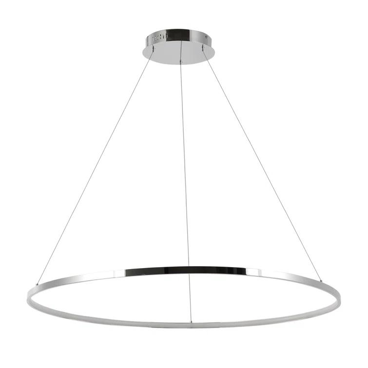 Circulo 34.88" Modern Bohemian Iron Integrated LED Pendant, Chrome