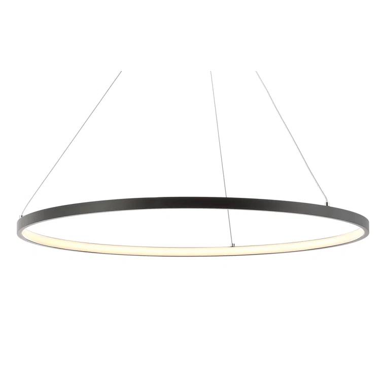 Brice 23.75″ Modern Contemporary Iron Integrated LED Pendant, Matt Black
