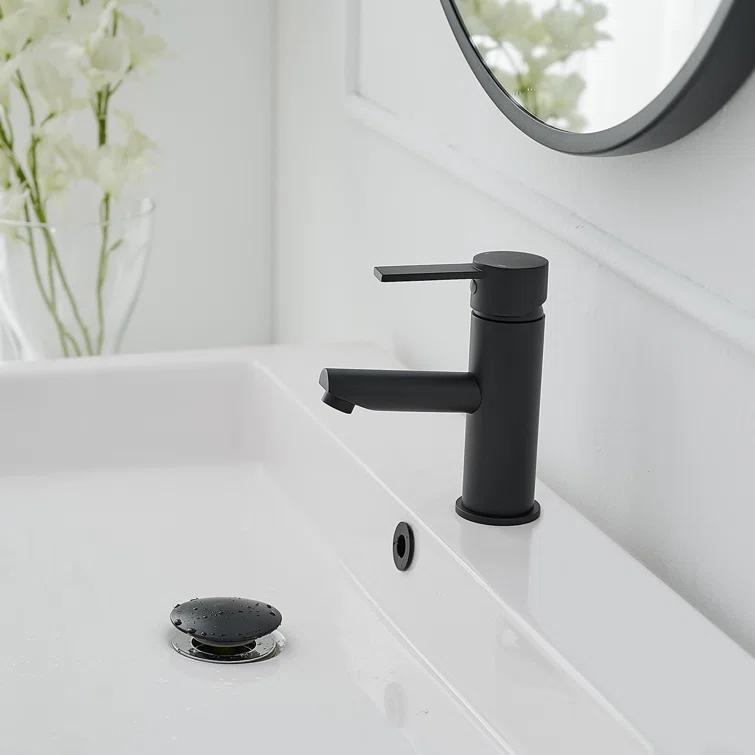 VIBRANTBATH A-96054-Black Single-Hole Single-handle Bathroom Faucet