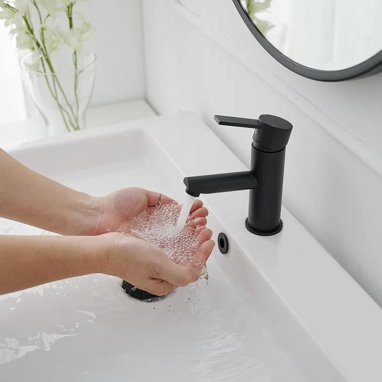 VIBRANTBATH A-96054-Black Single-Hole Single-handle Bathroom Faucet