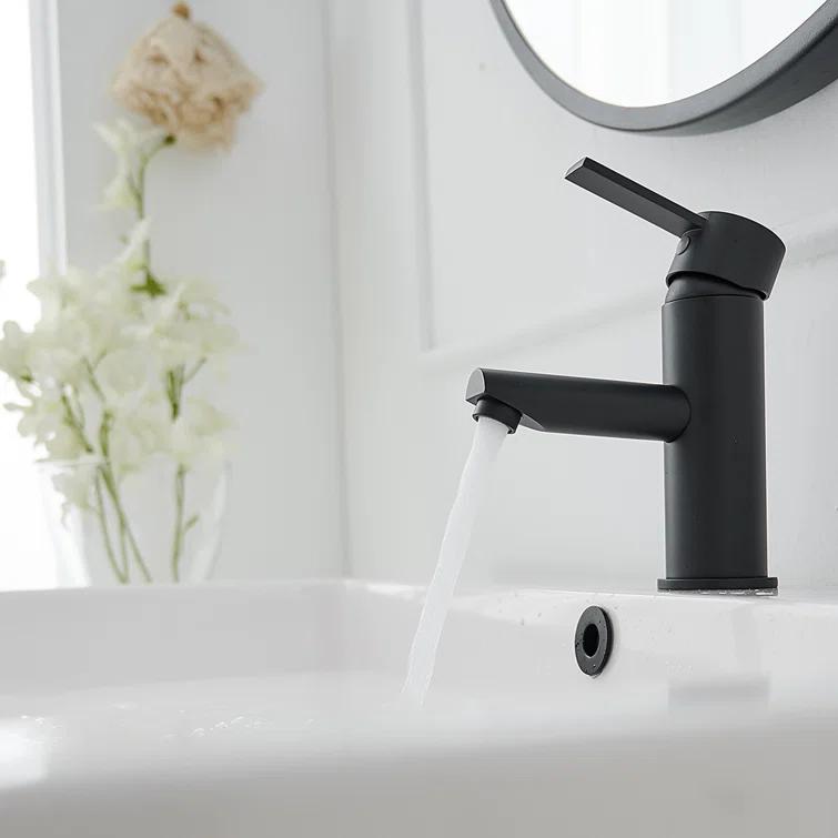 VIBRANTBATH A-96054-Black Single-Hole Single-handle Bathroom Faucet