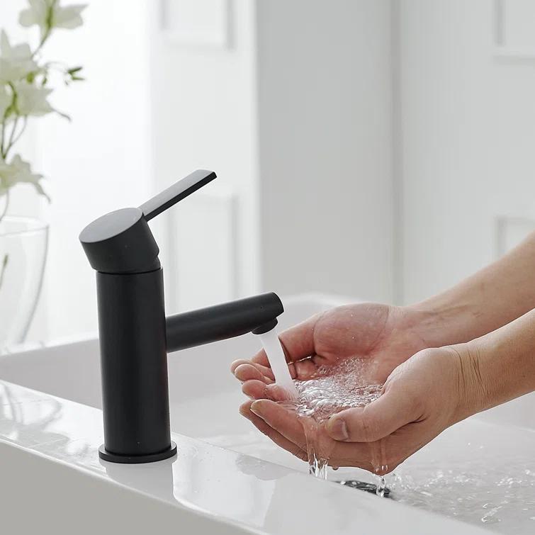 VIBRANTBATH A-96054-Black Single-Hole Single-handle Bathroom Faucet