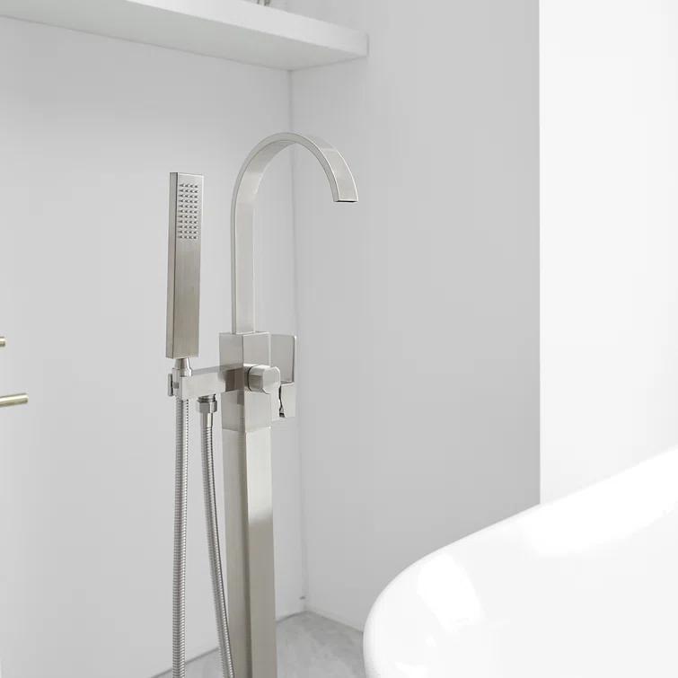 VIBRANTBATH A-97011-N 1 Handle Floor Clawfoot Tub Faucet with Diverter
