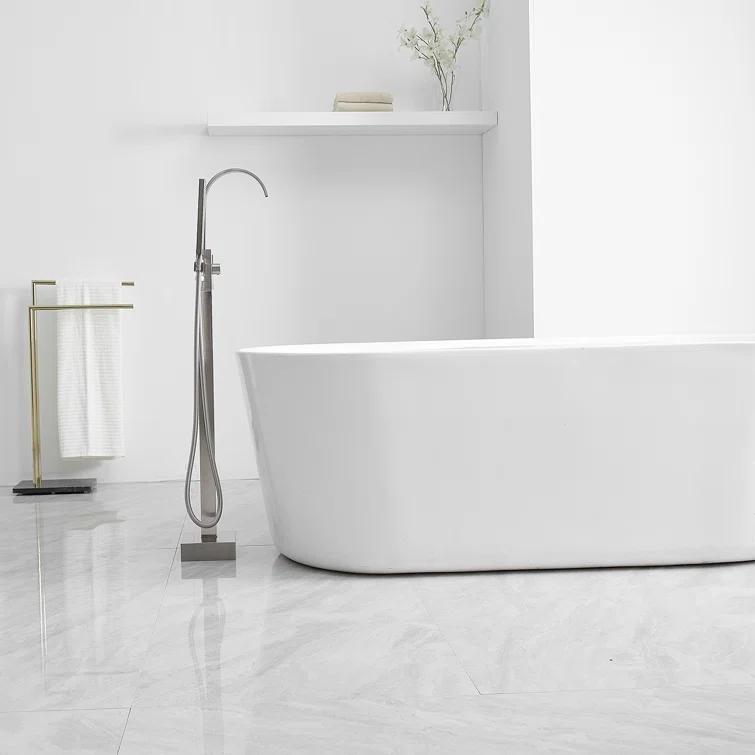 VIBRANTBATH A-97011-N 1 Handle Floor Clawfoot Tub Faucet with Diverter