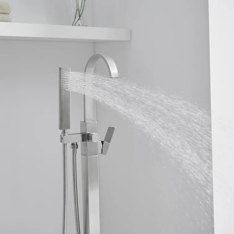 VIBRANTBATH A-97011-N 1 Handle Floor Clawfoot Tub Faucet with Diverter