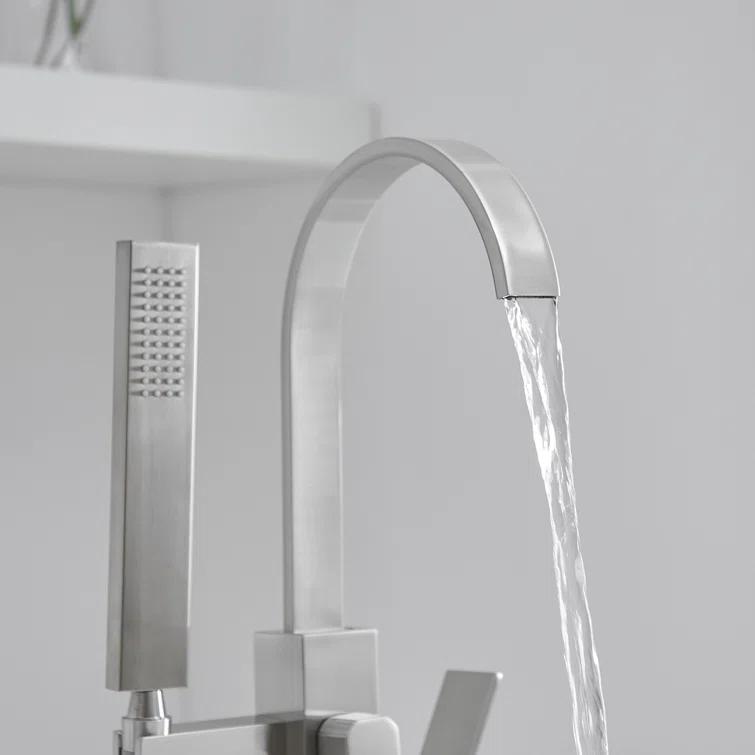 VIBRANTBATH A-97011-N 1 Handle Floor Clawfoot Tub Faucet with Diverter