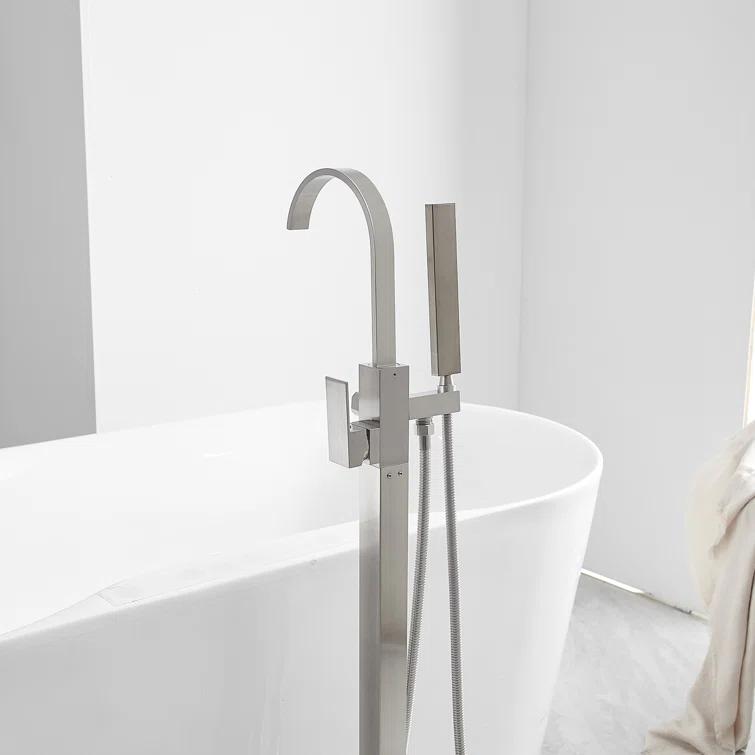 VIBRANTBATH A-97011-N 1 Handle Floor Clawfoot Tub Faucet with Diverter