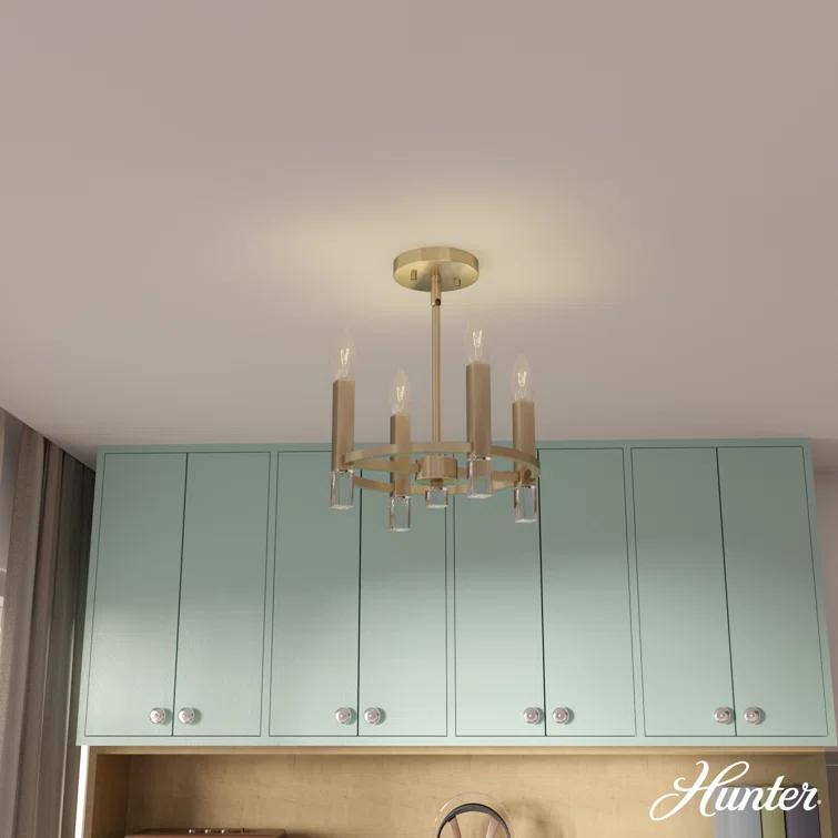 Hunter Fan Hunter Sunjai 4 Light Semi-Flush Ceiling Light Fixture