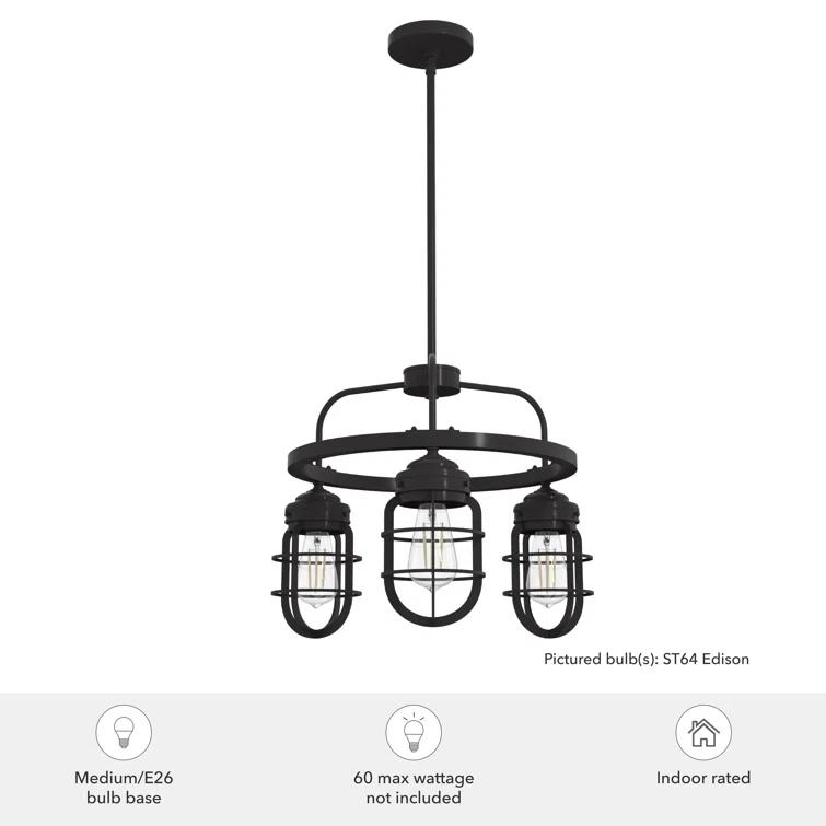 Starklake 3 Light Chandelier Statement Wagon Wheel Chandelier
