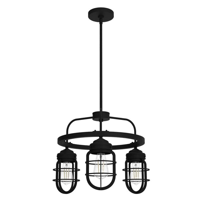 Starklake 3 Light Chandelier Statement Wagon Wheel Chandelier