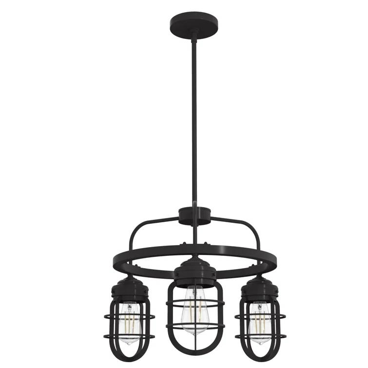 Starklake 3 Light Chandelier Statement Wagon Wheel Chandelier