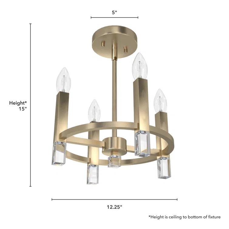 Hunter Fan Hunter Sunjai 4 Light Semi-Flush Ceiling Light Fixture