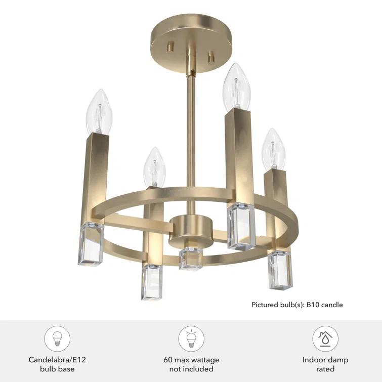 Hunter Fan Hunter Sunjai 4 Light Semi-Flush Ceiling Light Fixture