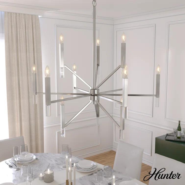 Sunjai 12 Light 3-Tier Sputnik Modern Linear Chandelier