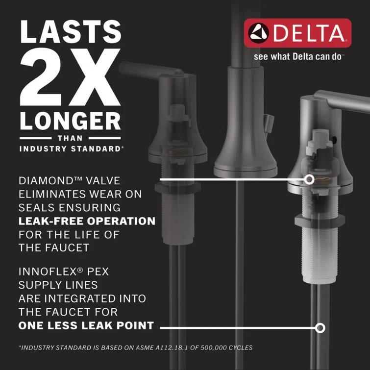 Ara Widespread Bathroom Faucet with Drain Assembly and DIAMOND Seal Technology