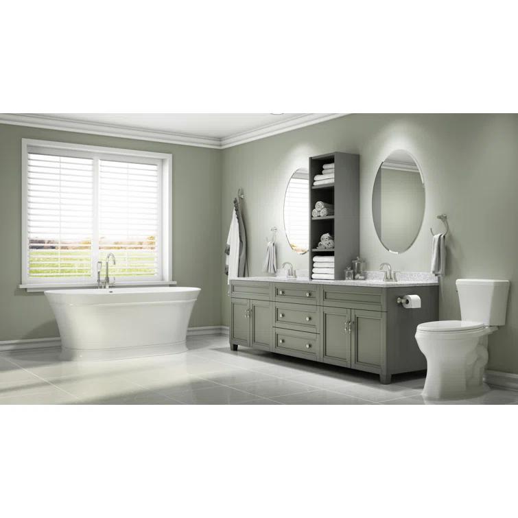 Lyndsay 67" x 32" Freestanding Soaking Acrylic Bathtub with Faucet
