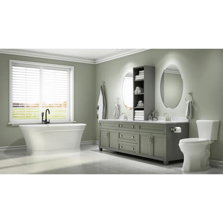 Lyndsay 67" x 32" Freestanding Soaking Acrylic Bathtub with Faucet
