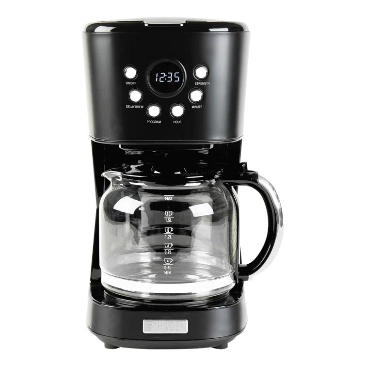 HADEN Heritage Black and Chrome 12-Cup Programmable Coffee Maker